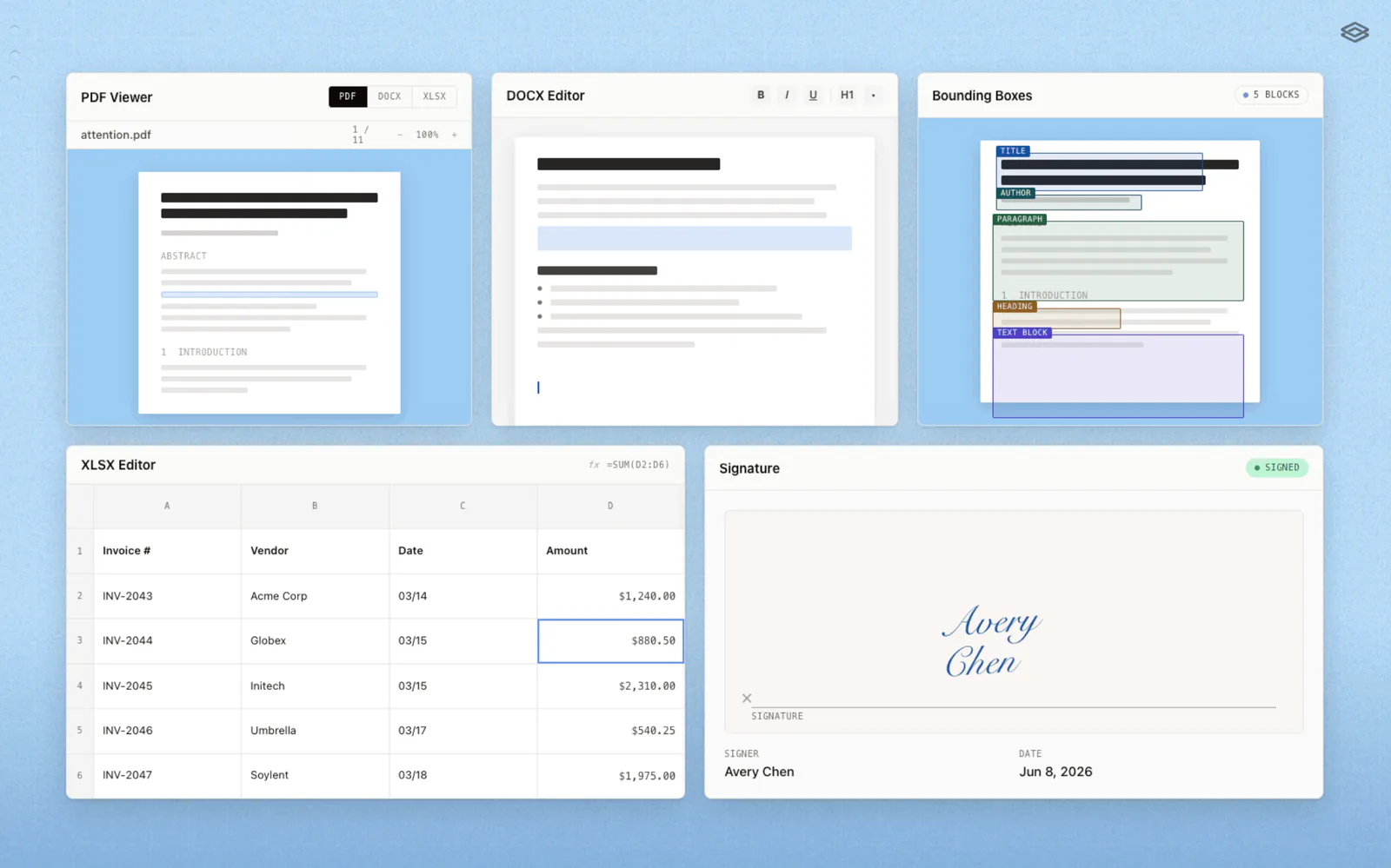 Extend UI document components overview